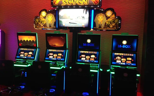 Casino floor with gaming tables and slot machines