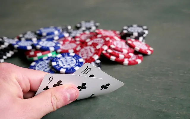 Poker chips and playing cards